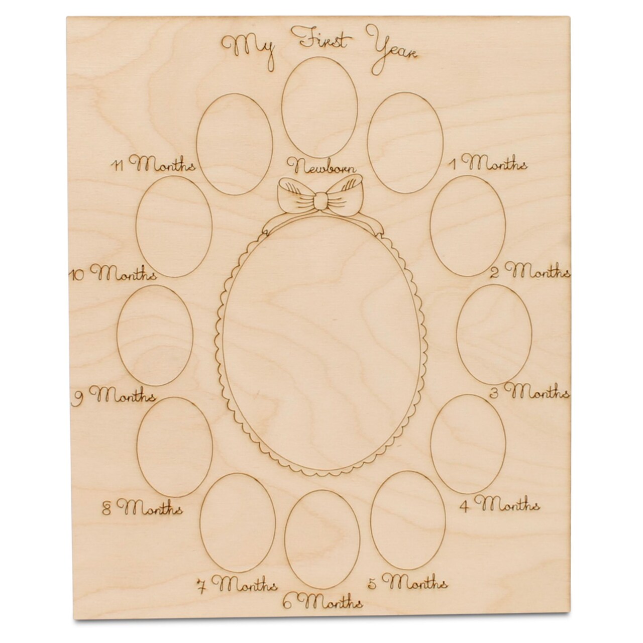 My 1st Year Photo Frame 10" for Baby Keepsake, Decor, & Bday Party | Woodpeckers